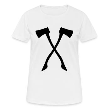 Ax - mâle et utile en même temps! - T-shirt respirant Femme - blanc - Devant - AI Model Female 172 dark (172cm)