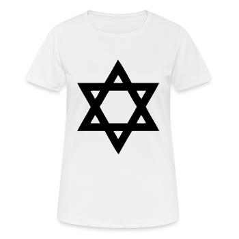 davidstern - Frauen T-Shirt atmungsaktiv - Weiß - Vorne - AI Model Female 172 dark (172cm)