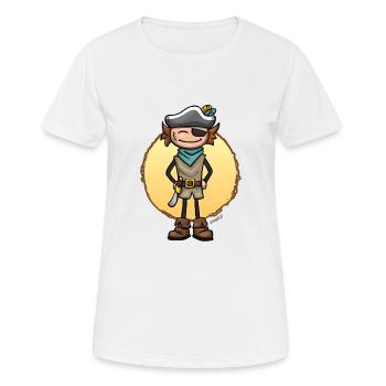 Tim le pirate - T-shirt respirant Femme - blanc - Devant - AI Model Female 172 dark (172cm)
