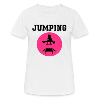 jumping trampoline girl jumping jump gift - Women's Breathable T-Shirt - white - Front - AI Model Female 172 dark (172cm)