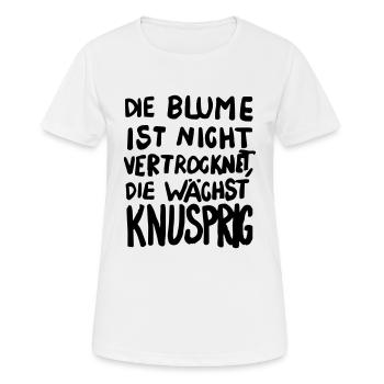Die Blume wächst knusprig - Frauen T-Shirt atmungsaktiv - Weiß - Vorne - AI Model Female 172 dark (172cm)