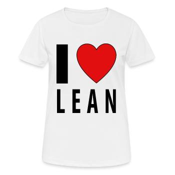 I heart LEAN - Frauen T-Shirt atmungsaktiv - Weiß - Vorne - AI Model Female 172 dark (172cm)
