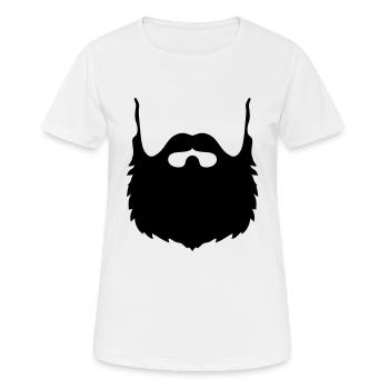 Barbe - Barbe - Moustache - T-shirt respirant Femme - blanc - Devant - AI Model Female 172 dark (172cm)