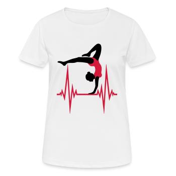 yoga puls herzschlag frequenz frau gymnastik sport - Frauen T-Shirt atmungsaktiv - Weiß - Vorne - AI Model Female 172 dark (172cm)