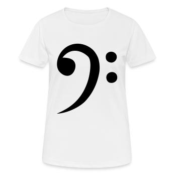 f Partitur für klassische Musik im Bassschlüssel - Frauen T-Shirt atmungsaktiv - Weiß - Vorne - AI Model Female 172 dark (172cm)