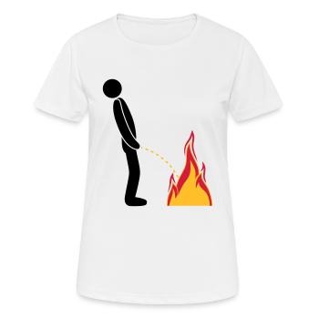incendie éteindre les flammes logo de la brigade de pompiers chaud dans ste - T-shirt respirant Femme - blanc - Devant - AI Model Female 172 dark (172cm)