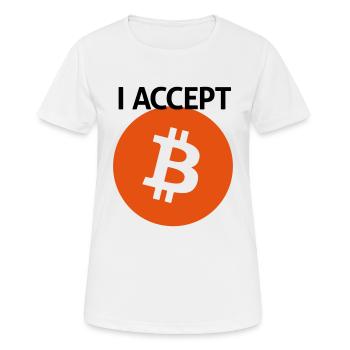 bitcoin - Women's Breathable T-Shirt - white - Front - AI Model Female 172 dark (172cm)