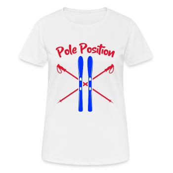 Pole Position, Skiurlaub, Skisaison, Slalom - Frauen T-Shirt atmungsaktiv - Weiß - Vorne - AI Model Female 172 dark (172cm)