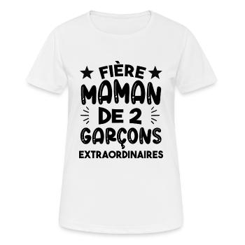 Fière maman de 2 garçons extraordinaire - T-shirt respirant Femme - blanc - Devant - AI Model Female 172 dark (172cm)
