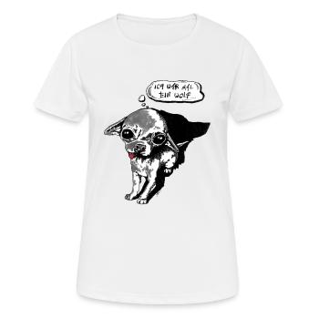 J’étais un loup. - T-shirt respirant Femme - blanc - Devant - AI Model Female 172 dark (172cm)