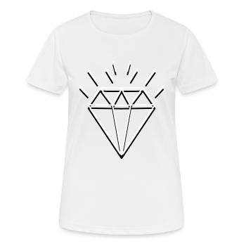 Diamant im Stil old Tattoo 3D-Effekt - Frauen T-Shirt atmungsaktiv - Weiß - Vorne - AI Model Female 172 dark (172cm)
