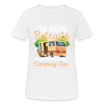 Camping-Geschenk für einen Rentner - Frauen T-Shirt atmungsaktiv - Weiß - Vorne - AI Model Female 172 dark (172cm)