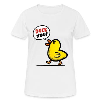 Duck dich - Frauen T-Shirt atmungsaktiv - Weiß - Vorne - AI Model Female 172 dark (172cm)