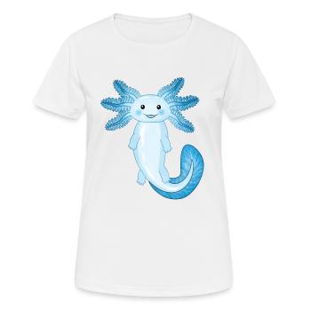 Süßer blauer Axolotl, der in einem Ozean schwimmt - Frauen T-Shirt atmungsaktiv - Weiß - Vorne - AI Model Female 172 dark (172cm)