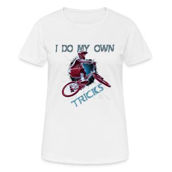 Cool BMX eigene BMX Tricks und Stunts - Frauen T-Shirt atmungsaktiv - Weiß - Vorne - AI Model Female 172 dark (172cm)
