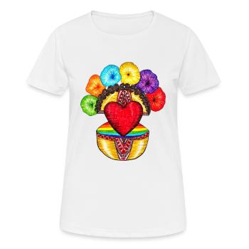 Motanka . Défilé de la fierté. - T-shirt respirant Femme - blanc - Devant - AI Model Female 172 dark (172cm)