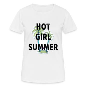 HOT GIRL SUMMER - Frauen T-Shirt atmungsaktiv - Weiß - Vorne - AI Model Female 172 dark (172cm)