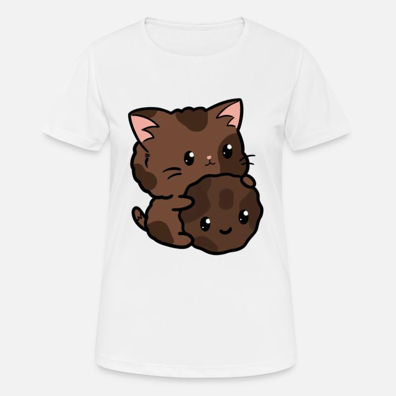 Cooki cat - Women's Breathable T-Shirt - white