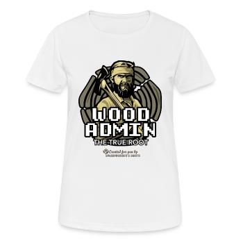 Wood Admin Holzfäller Sprüche Design - Frauen T-Shirt atmungsaktiv - Weiß - Vorne - AI Model Female 172 dark (172cm)