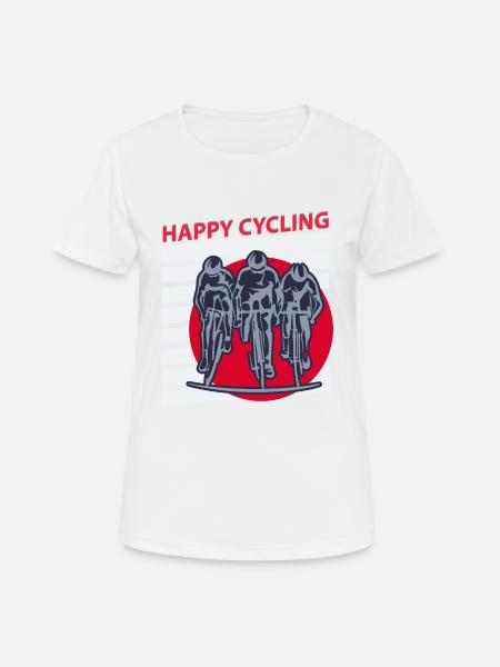 Bonne route à vélo. Idée cadeau cycliste. - T-shirt respirant Femme - blanc