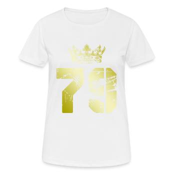 79 Zahl Krone - Frauen T-Shirt atmungsaktiv - Weiß - Vorne - AI Model Female 172 dark (172cm)