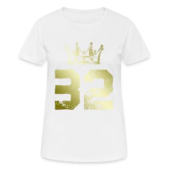 32 Number crown - Women's Breathable T-Shirt - white - Front - AI Model Female 172 dark (172cm)