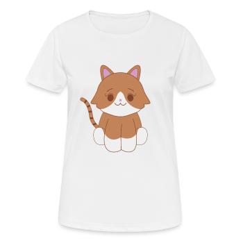 Brown tabby cat - Women's Breathable T-Shirt - white - Front - AI Model Female 172 dark (172cm)