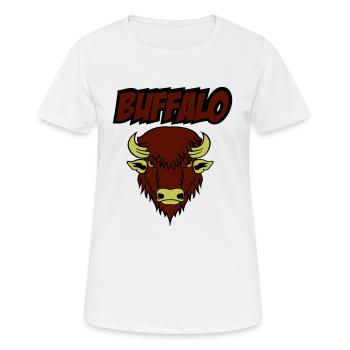 buffle 001 - T-shirt respirant Femme - blanc - Devant - AI Model Female 172 dark (172cm)
