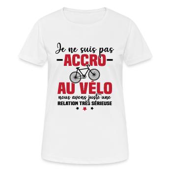 Je ne suis pas accro au vélo - T-shirt respirant Femme - blanc - Devant - AI Model Female 172 dark (172cm)