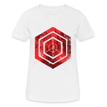 Hexagon-Programmierung Programmierer Codierung geometrisch - Frauen T-Shirt atmungsaktiv - Weiß - Vorne - AI Model Female 172 dark (172cm)