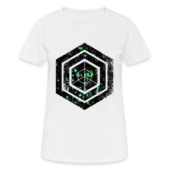 Hexagon-Programmierung Programmierer Codierung geometrisch - Frauen T-Shirt atmungsaktiv - Weiß - Vorne - AI Model Female 172 dark (172cm)