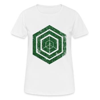 Hexagon-Programmierung Programmierer Codierung geometrisch - Frauen T-Shirt atmungsaktiv - Weiß - Vorne - AI Model Female 172 dark (172cm)
