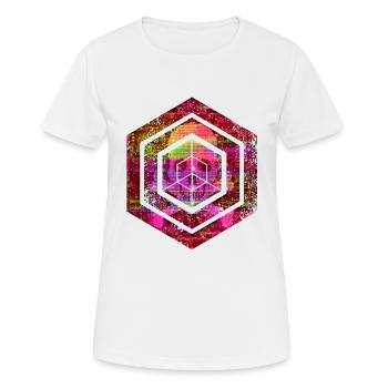 Hexagon-Programmierung Programmierer Codierung geometrisch - Frauen T-Shirt atmungsaktiv - Weiß - Vorne - AI Model Female 172 dark (172cm)