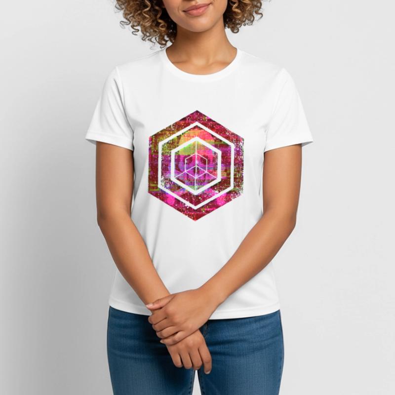 Hexagon-Programmierung Programmierer Codierung geometrisch Frauen T-Shirt atmungsaktiv