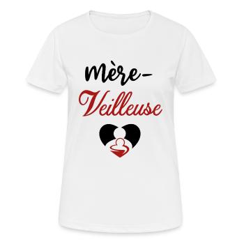 Mère veilleuse 2 - T-shirt respirant Femme - blanc - Devant - AI Model Female 172 dark (172cm)