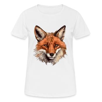 Tête de renard - T-shirt respirant Femme - blanc - Devant - AI Model Female 172 dark (172cm)