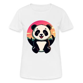 Mignon Panda Sunset Design - T-shirt respirant Femme - blanc - Devant - AI Model Female 172 dark (172cm)