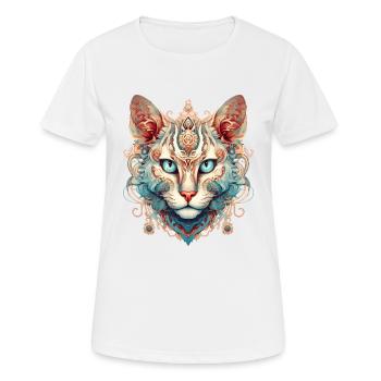 Tête de chat imaginaire: un mélange artistique - T-shirt respirant Femme - blanc - Devant - AI Model Female 172 dark (172cm)