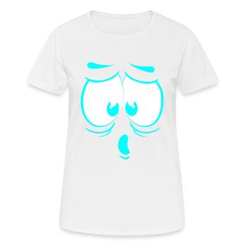 visage fou heureux dessin animé visage heureux dessin animé - T-shirt respirant Femme - blanc - Devant - AI Model Female 172 dark (172cm)
