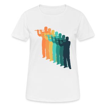 retro flute - Women's Breathable T-Shirt - white - Front - AI Model Female 172 dark (172cm)