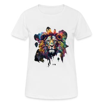 Löwe im Graffiti-Stil - Frauen T-Shirt atmungsaktiv - Weiß - Vorne - AI Model Female 172 dark (172cm)