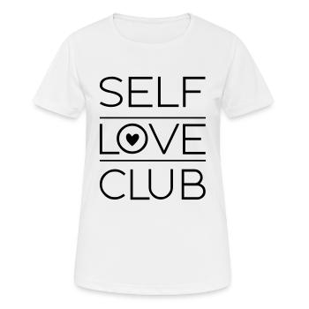 Club d’amour de soi - T-shirt respirant Femme - blanc - Devant - AI Model Female 172 dark (172cm)