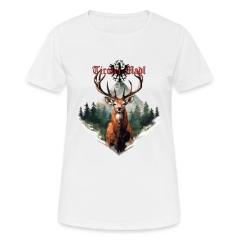 Tiroler Madl mit Hirsch dem Land Tirol die Treue - Frauen T-Shirt atmungsaktiv - Weiß - Vorne - AI Model Female 172 dark (172cm)