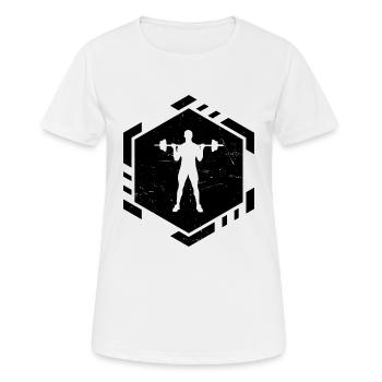 Haltération, entraînement d’endurance, musculation - T-shirt respirant Femme - blanc - Devant - AI Model Female 172 dark (172cm)