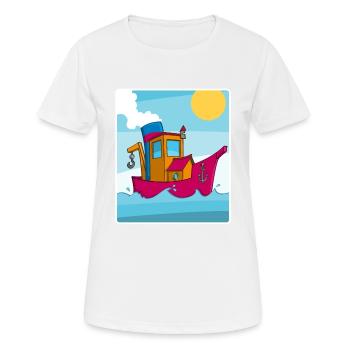 Buntes Bild eines lustigen Schleppers - Frauen T-Shirt atmungsaktiv - Weiß - Vorne - AI Model Female 172 dark (172cm)