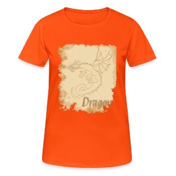 Dragon ancien - T-shirt respirant Femme - orange néon - Devant - AI Model Female 172 dark (172cm)