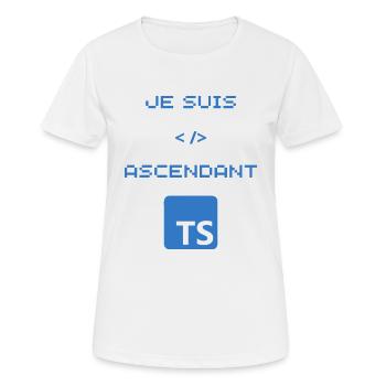 TS typescript developer gift - Women's Breathable T-Shirt - white - Front - AI Model Female 172 dark (172cm)