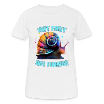 Not Fast Not Furious Snail - Women's Breathable T-Shirt - white - Front - AI Model Female 172 dark (172cm)