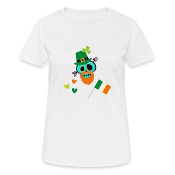 Kleeblatt,kleeblätter , Irland,totenkopf - Frauen T-Shirt atmungsaktiv - Weiß - Vorne - AI Model Female 172 dark (172cm)