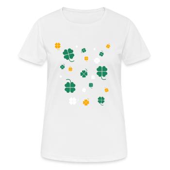 Kleeblatt,kleeblätter , Irland - Frauen T-Shirt atmungsaktiv - Weiß - Vorne - AI Model Female 172 dark (172cm)